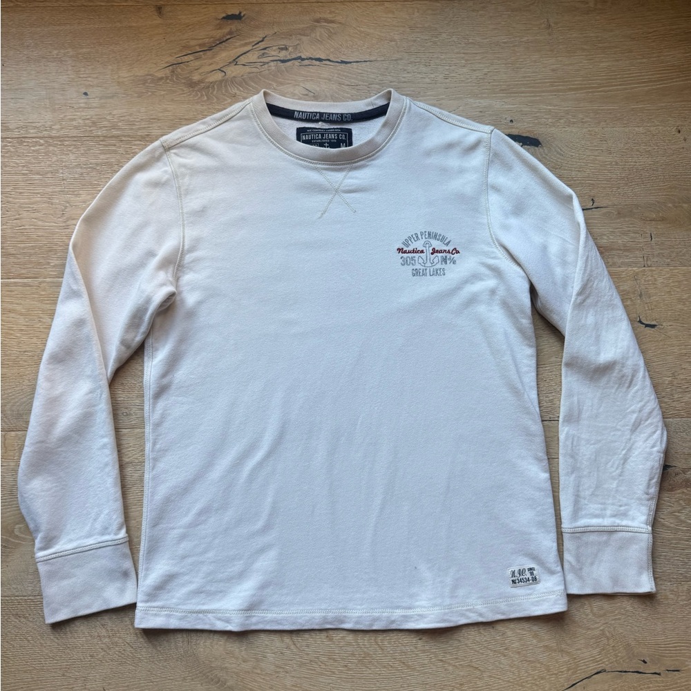 Nautica men’s white preppy sweatshirt sz M price firm!